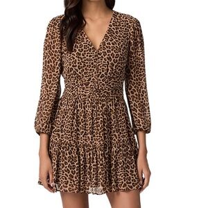 Paige Brown Leopard Print Silk Minidress